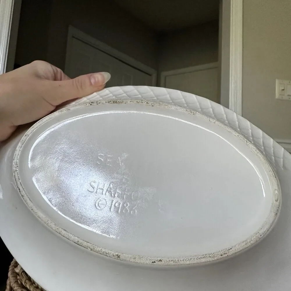 Vintage Shafford Japan Hand Painted Shrimp 13”Appetizer Serving Dish 1986